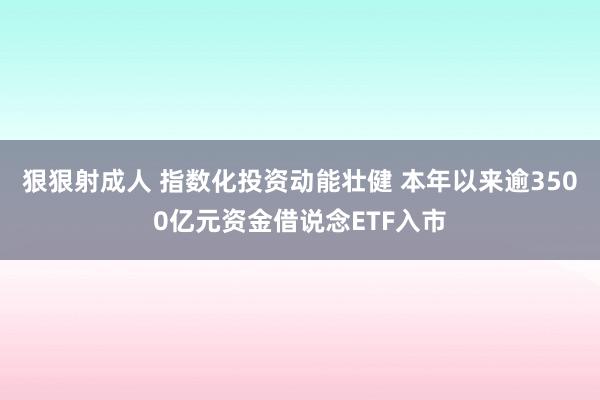 狠狠射成人 指数化投资动能壮健 本年以来逾3500亿元资金借说念ETF入市