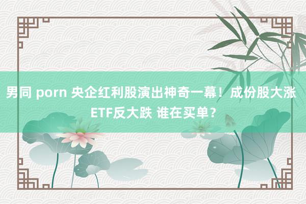 男同 porn 央企红利股演出神奇一幕！成份股大涨 ETF反大跌 谁在买单？